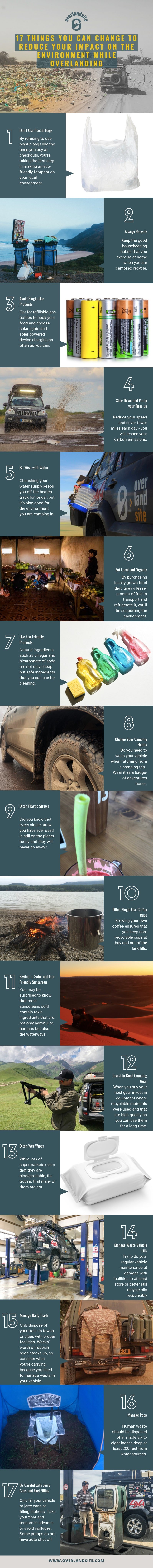 eco friendly overlanding infographic