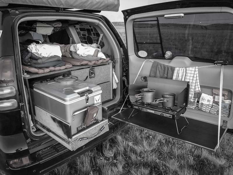 fridge freezer in overlanders car