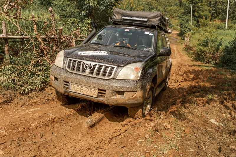 mud driving in Laos