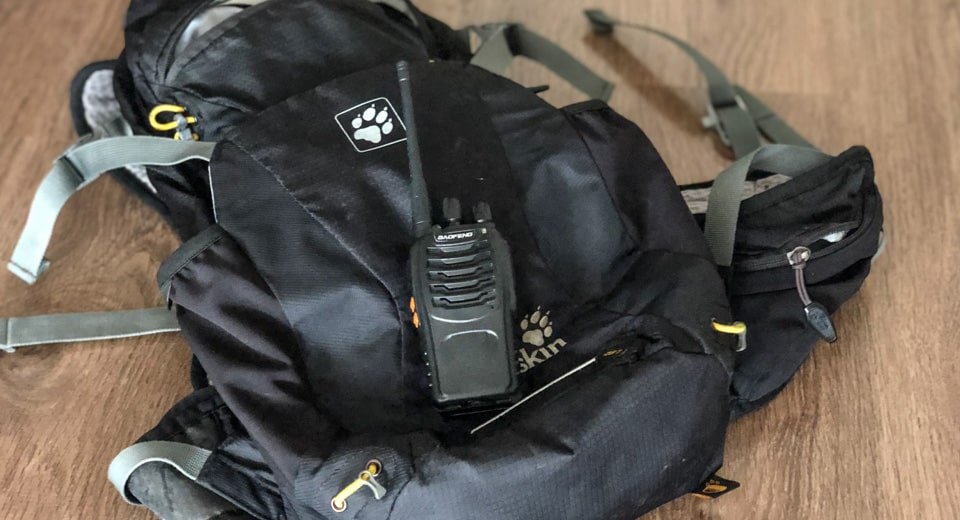 walki talkie communication for overland essentials bag